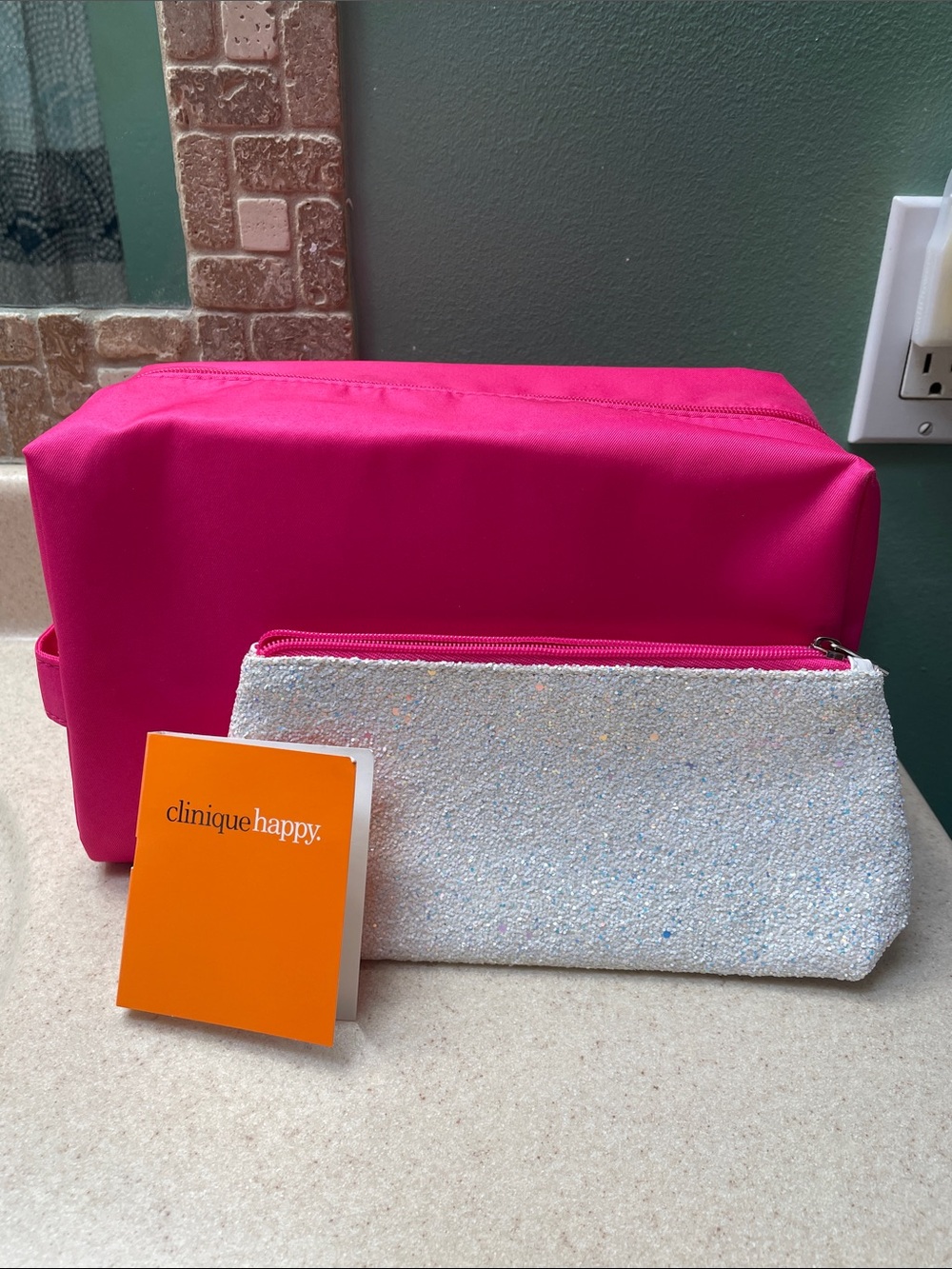 Travel Cosmetic Bag with Glittery Pouch